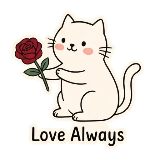 cat, cat lover, romantic, love, cute, WhatsApp stickers, stickers, love message (3)